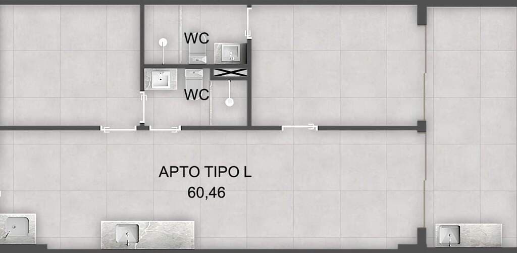 Planta 04  - 2 dorm 60,46m²