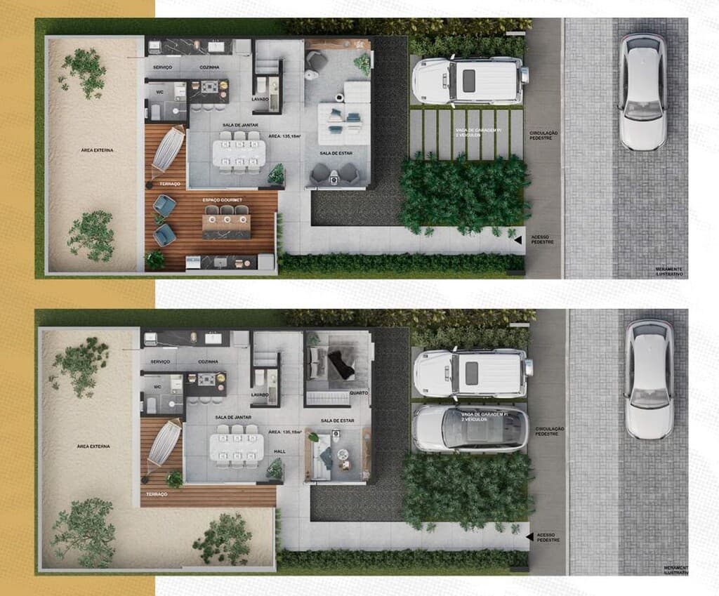 Planta 02 - 3 dorm 135m² - opção