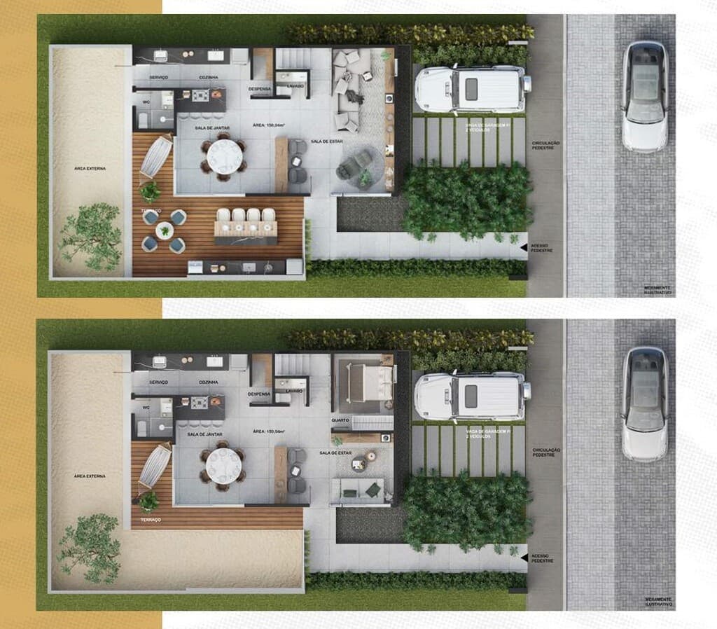 Planta 04 - 3 dorm 150m² - opção