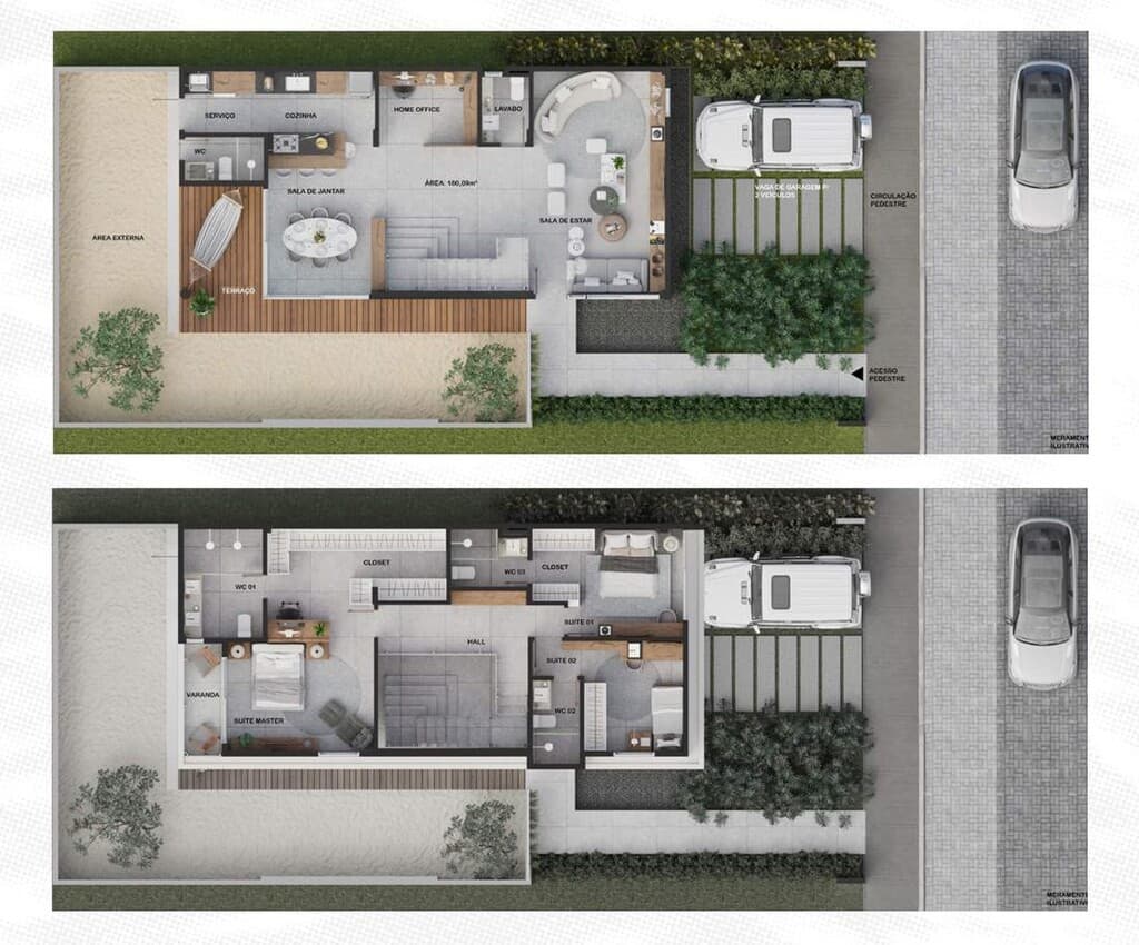 Planta 05 - 3 dorm 180m²