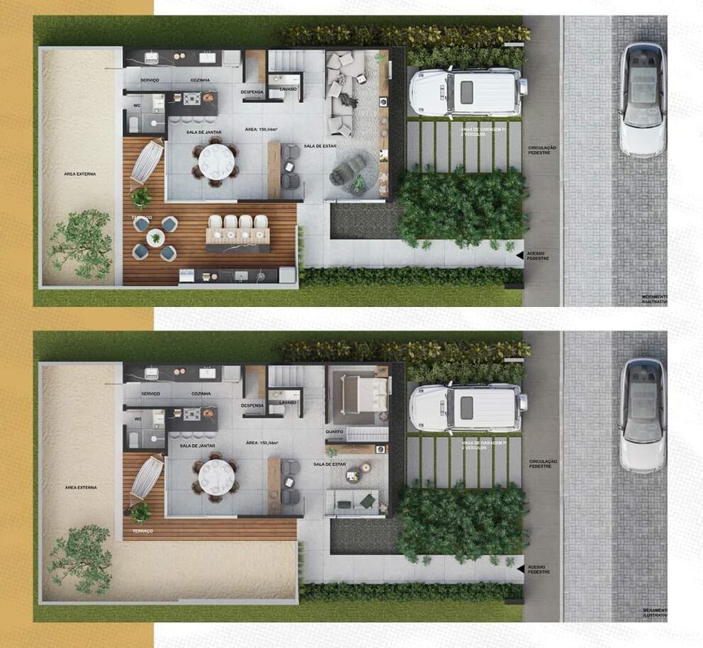 Planta 06 - 3 dorm 180m² - opção