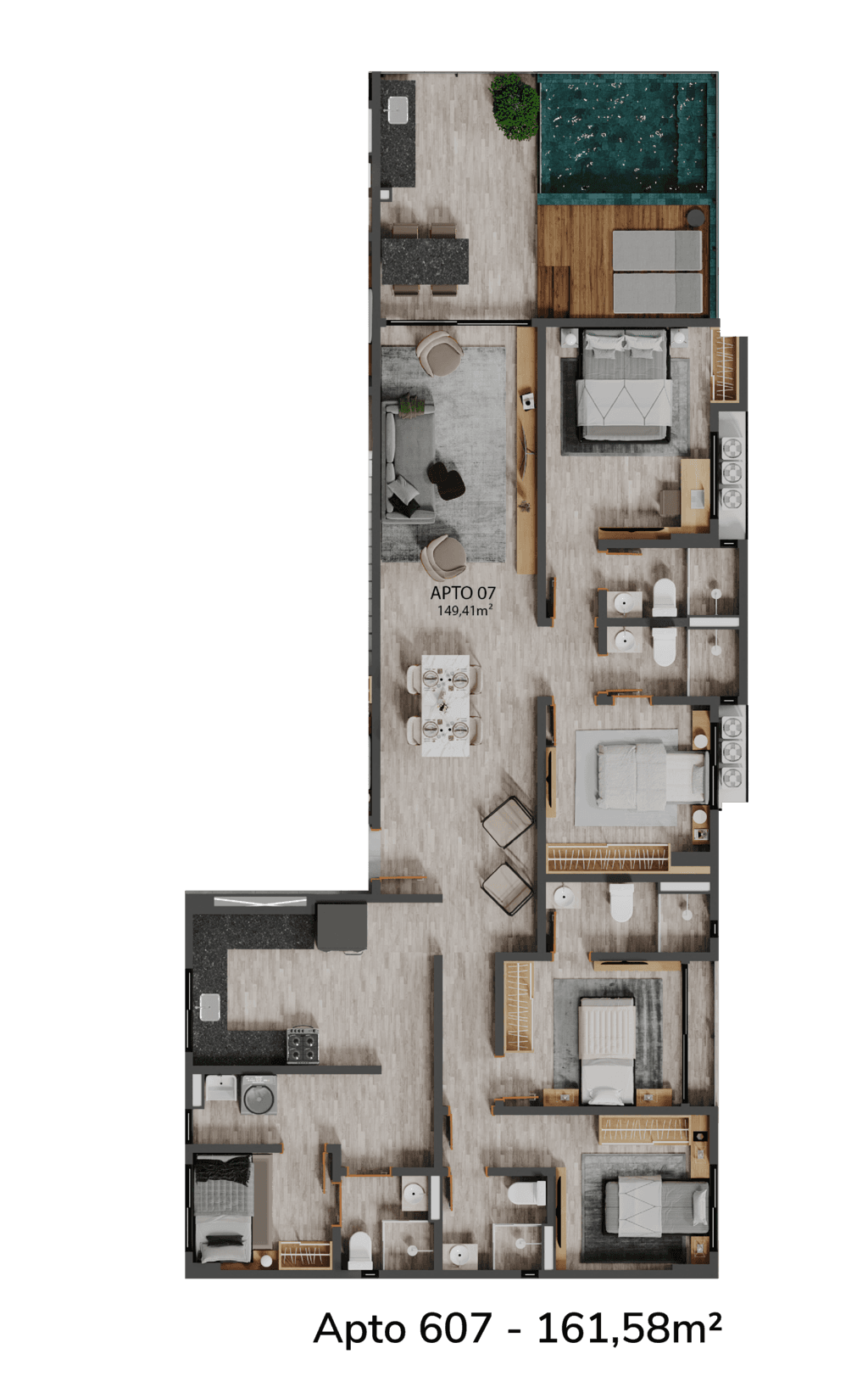 Planta 08 - 4 dorm 161,58m²